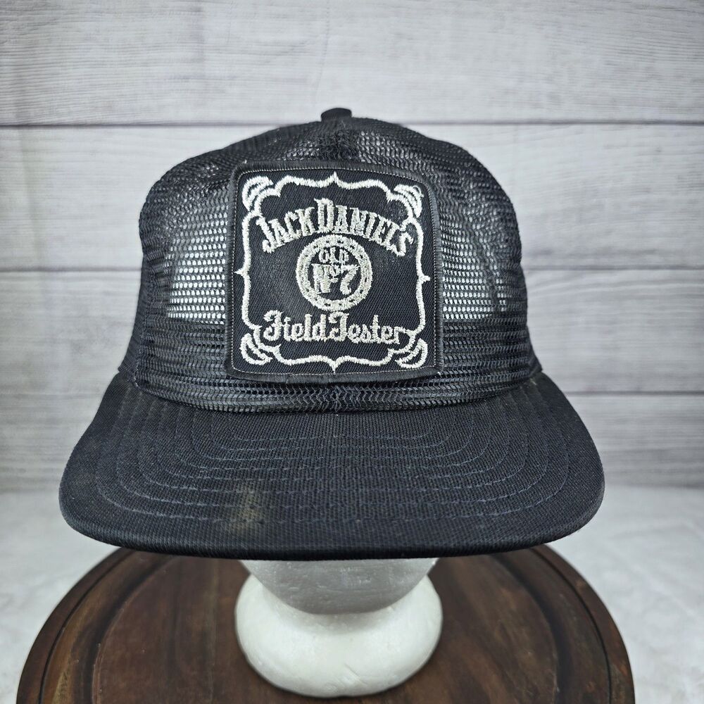 Jack Daniel's VTG Field Tester Full Mesh Adjustable Snapback Cap Hat USA Made